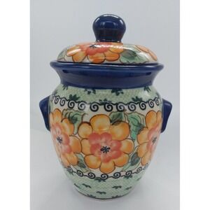 Polish Pottery Stoneware Boleslawiec Unikat Poland Canister Jar ~Jolanta Okraska